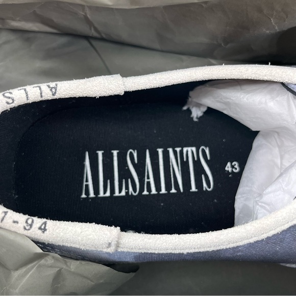 ALL SAINTS NEW LEX TRAINER TIE DYE BLUE WHITE COW LEATHER 41 43 - Picture 12 of 15